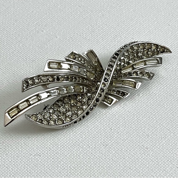 Art Deco Vintage Rare PENNINO Sterling Silver Rhinestone Brooch - Picture 6 of 11